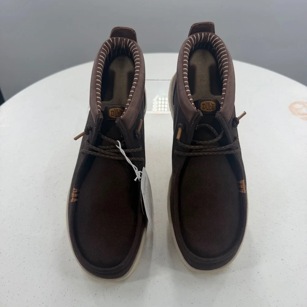 Hey Dude Wally Mid Gripr Classic Mole Brown Mens Shoes 42051-2IV Size 10